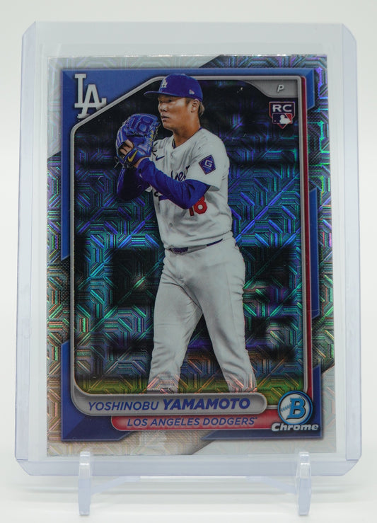 山本由伸 ルーキーカード Mojoリフラクター 2024 Bowman Chrome Mojo Refractor #73 Yoshinobu Yamamoto RC