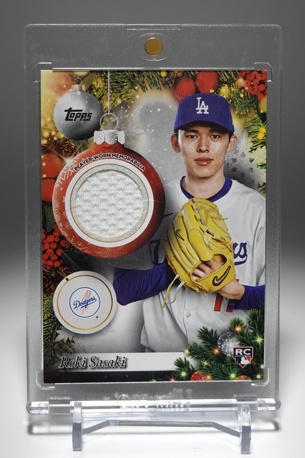佐々木朗希 レリック(ジャージ)・ルーキーカード 2025 Topps Topps Holiday Mega Baseball Player Relic Card #PR-RS Roki Sasaki RC