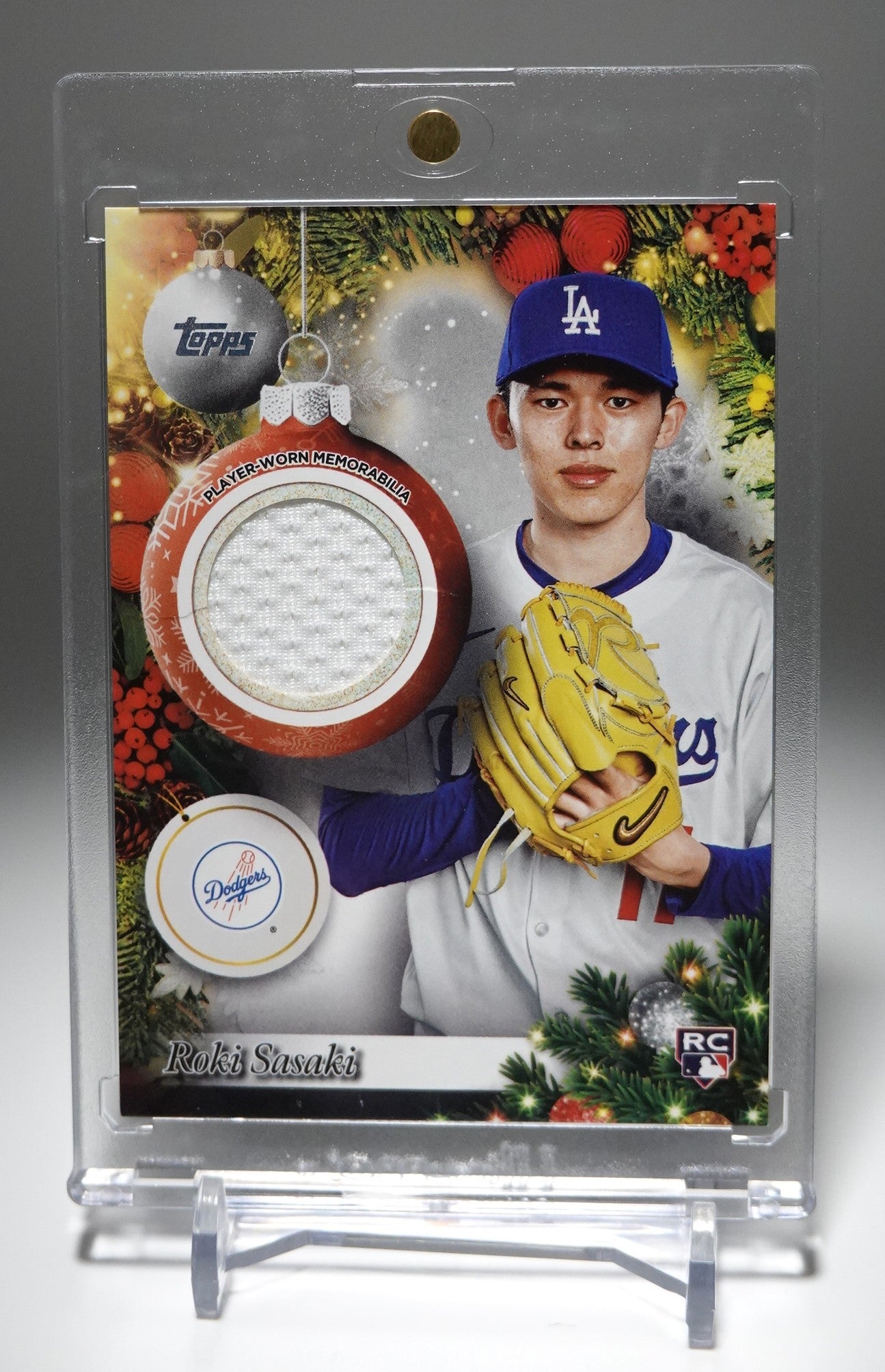 佐々木朗希 レリック(ジャージ)・ルーキーカード 2025 Topps Topps Holiday Mega Baseball Player Relic Card #PR-RS Roki Sasaki RC