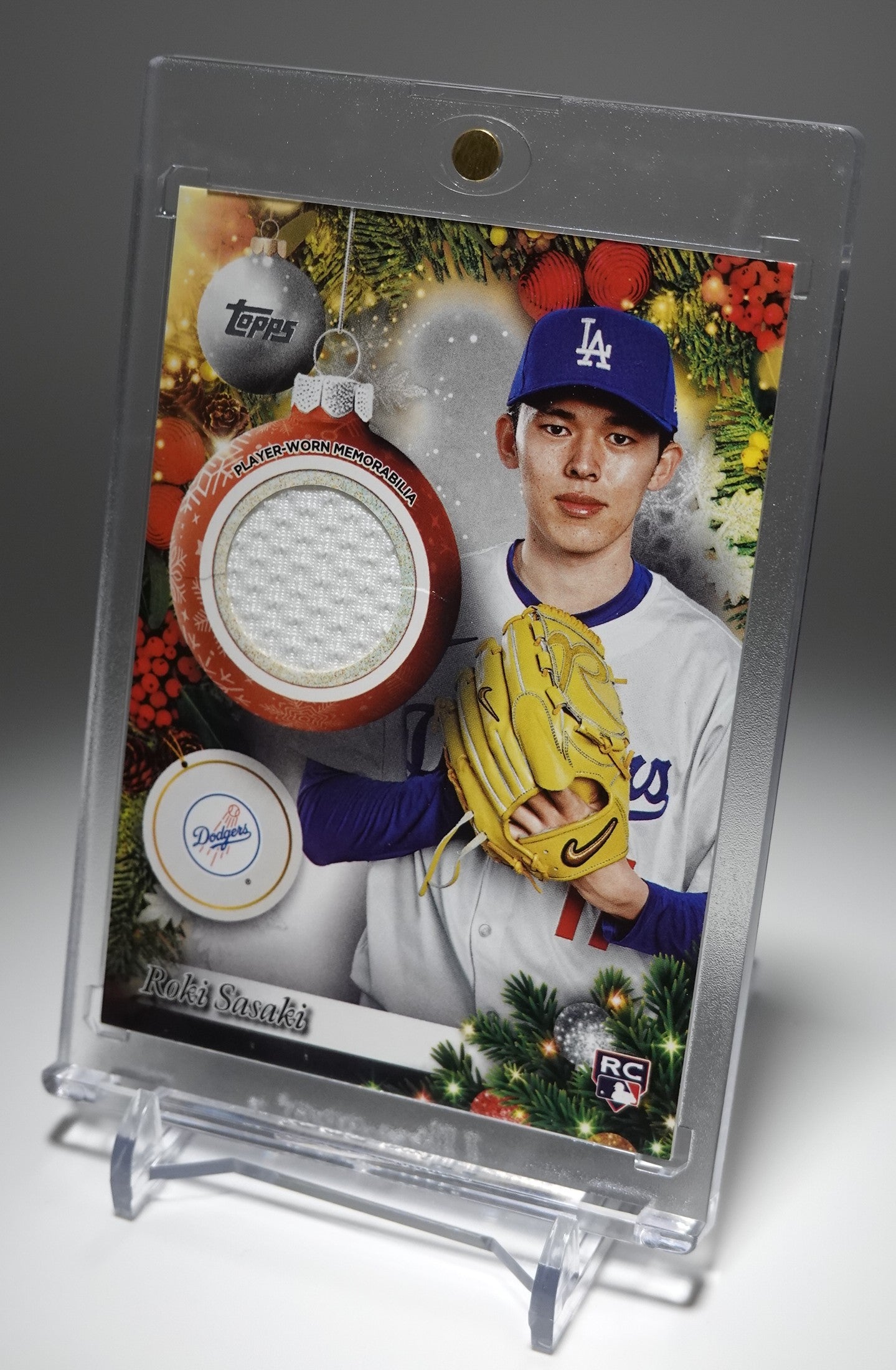 佐々木朗希 レリック(ジャージ)・ルーキーカード 2025 Topps Topps Holiday Mega Baseball Player Relic Card #PR-RS Roki Sasaki RC
