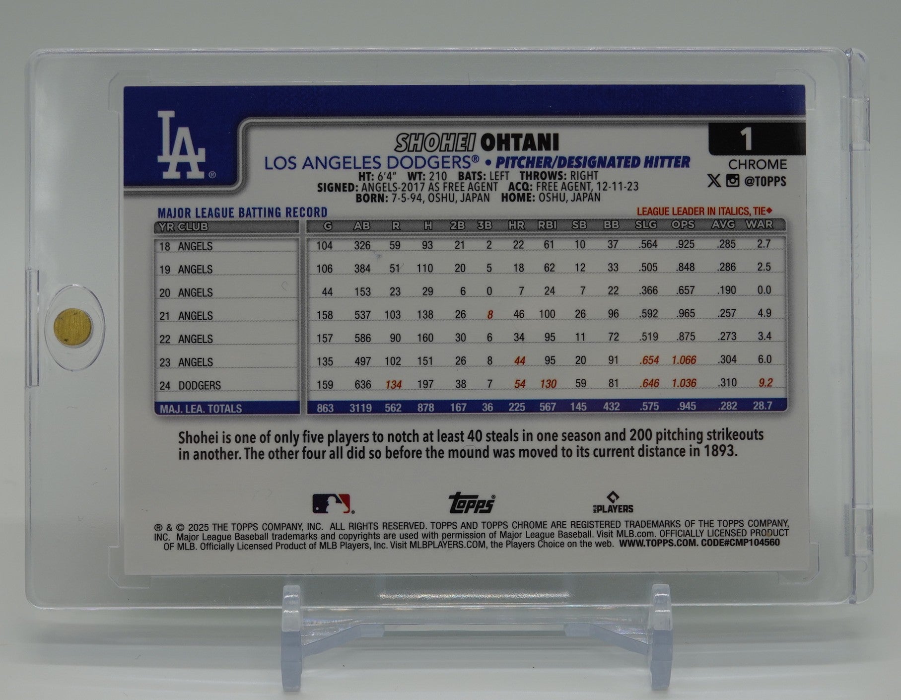 大谷翔平 ショートプリント Image Variation 50/50 99枚限定 グリーン