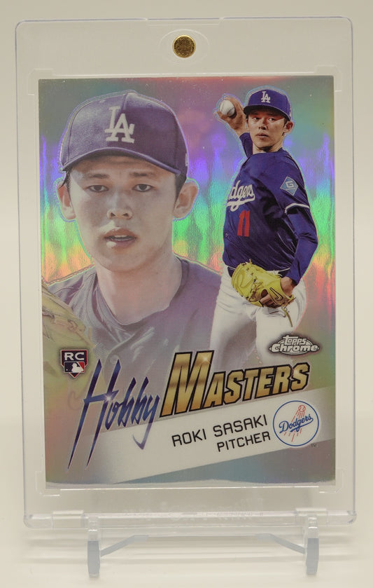 佐々木朗希 スーパーショートプリントインサート＆ルーキーカード「Hobby Maseters」2025 Topps Chrome Insert "Hobby Maseters" #HM-19 Roki Sasaki RC