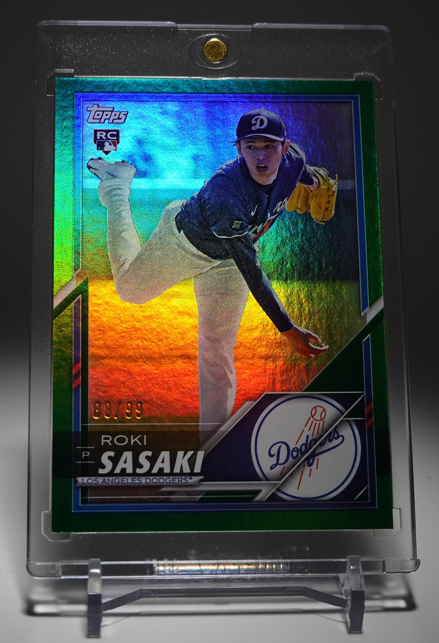 佐々木朗希 ルーキーカード 【アメリカ限定販売】99枚限定 グリーンパラレル 2025 Topps×Lids×Mitchell & Ness Player Chase Series 2 Green #39 Roki Sasaki RC #'d/99