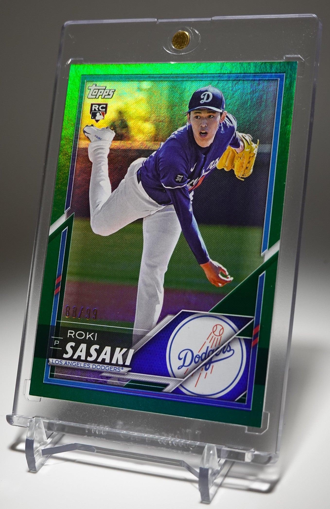 佐々木朗希 ルーキーカード 【アメリカ限定販売】99枚限定 グリーンパラレル 2025 Topps×Lids×Mitchell & Ness Player Chase Series 2 Green #39 Roki Sasaki RC #'d/99
