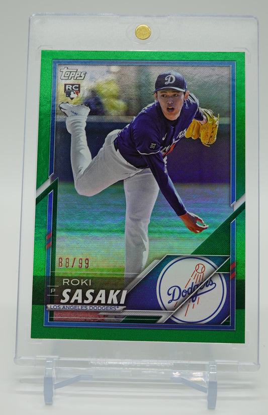 佐々木朗希 ルーキーカード 【アメリカ限定販売】99枚限定 グリーンパラレル 2025 Topps×Lids×Mitchell & Ness Player Chase Series 2 Green #39 Roki Sasaki RC #'d/99