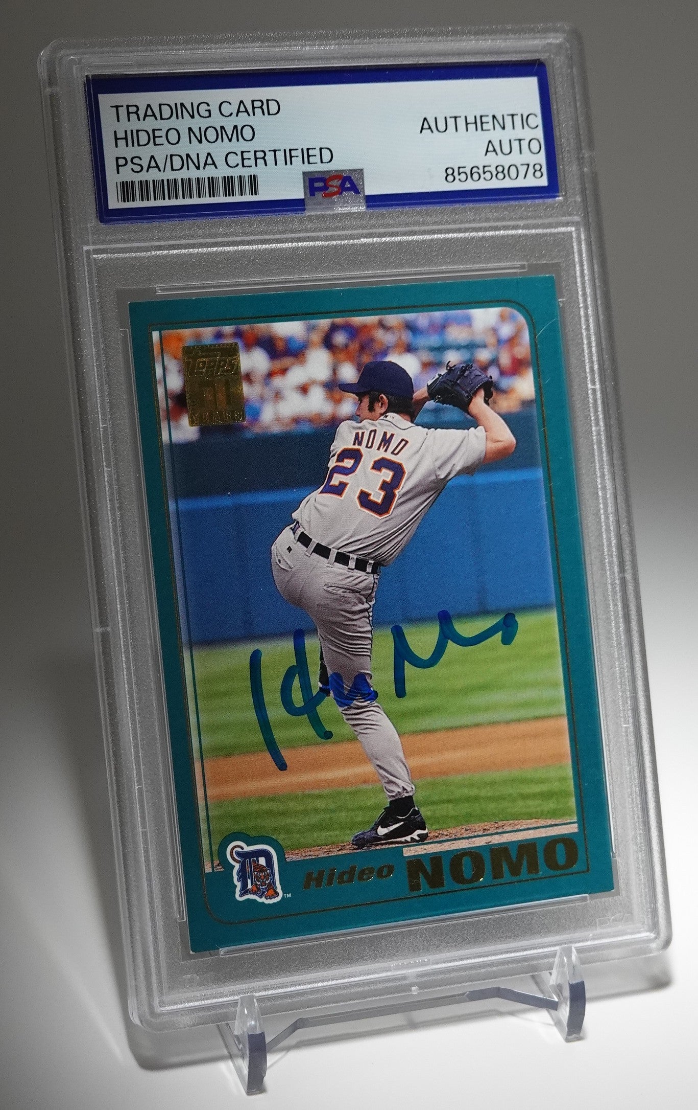 野茂英雄 直筆サイン入りカード PSA/DNA社サイン鑑定証明済 2000 Topps Baseball #201 Hideo Nomo Authentic Auto by PSA/DNA Certified