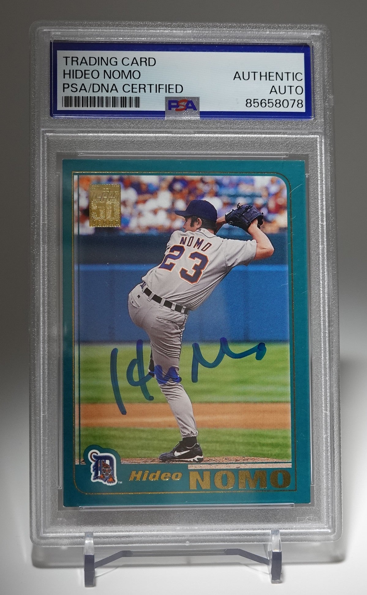 野茂英雄 直筆サイン入りカード PSA/DNA社サイン鑑定証明済 2000 Topps Baseball #201 Hideo Nomo Authentic Auto by PSA/DNA Certified