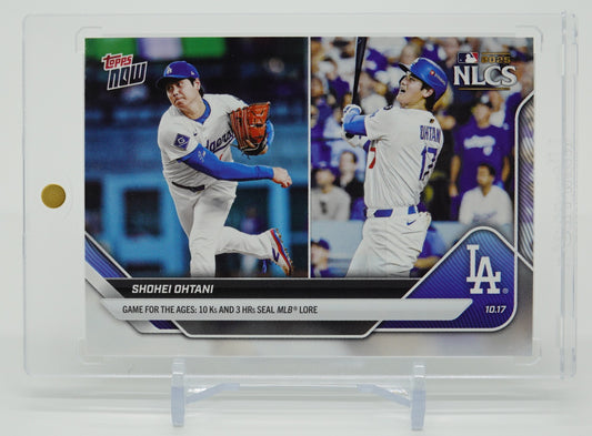 大谷翔平 MLBの歴史に刻む史上最高のパフォーマンス 2025 MLB Topps NOW カード #884 Game for the ages : 10Ks And 3HRs