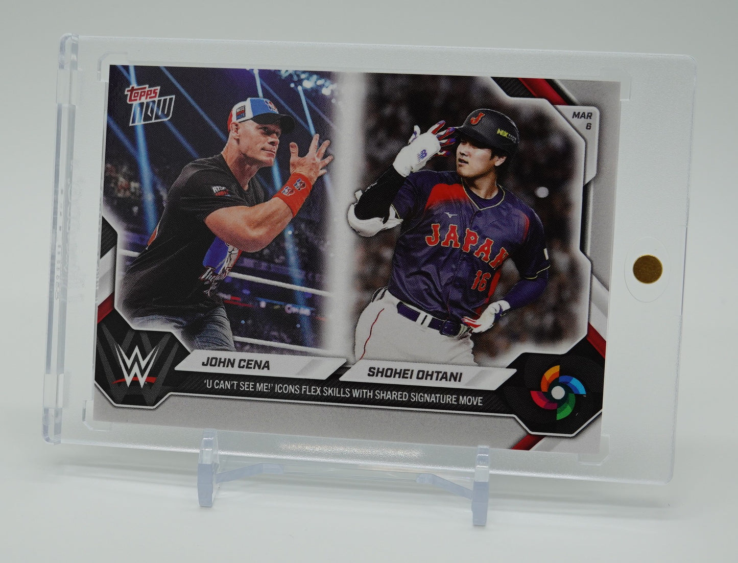 大谷翔平 × ジョン・シナ コラボカード “You Can’t See Me” (見えっこねぇ！) ポーズ 2026 WBC Topps Now カード #WBC0  John Cena / Shohei Ohtani