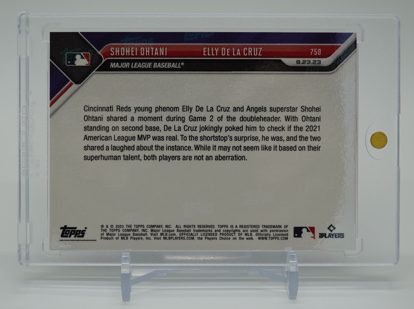 大谷翔平 エリー・デ・ラ・クルーズ 49枚限定ブルーパラレル 2023 Topps NOW Card Blue Parallel #750 Shohei Ohtani / Elly De La Cruz #'d 27/49