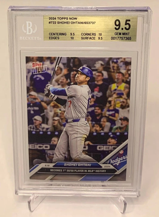 【BGS 9.5 GEM MINT ゴールドラベル】大谷翔平 MLB史上初「50/50」達成記念カード 2024 Topps NOW #722 Shohei Ohtani